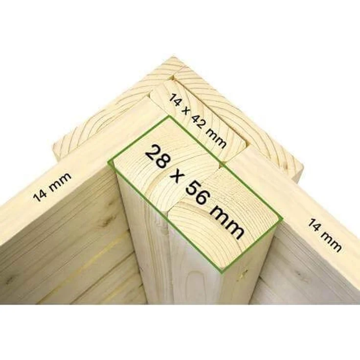 Alpholz Gerätehaus Mollie aus Fichten-Holz | Gartenhaus mit 14mm Wandstärke | Holzhaus inklusive Montagematerial | Geräteschuppen Größe: 197 x 193 cm | Pultdach – Bild 5