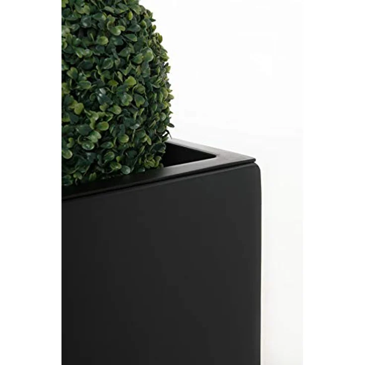 VIVANNO Pflanzkübel Blumenkübel Übertopf Fiberglas Anthrazit Block 40x40x40 – Bild 5