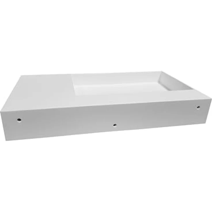 Bernstein Badshop Wandwaschbecken aus Mineralguss PB2015 weiß - rechteckiges Waschbecken - inkl. Pop-Up - Preisvergleich – Bild 5