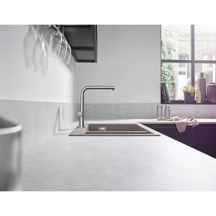 hansgrohe Talis M54 Einhebel-Küchenmischer 270, Ausziehauslauf, Chrom, mit 4-stufigem Schwenkbereich, Keramikmischsystem und integrierter Schlauchführung – Bild 5
