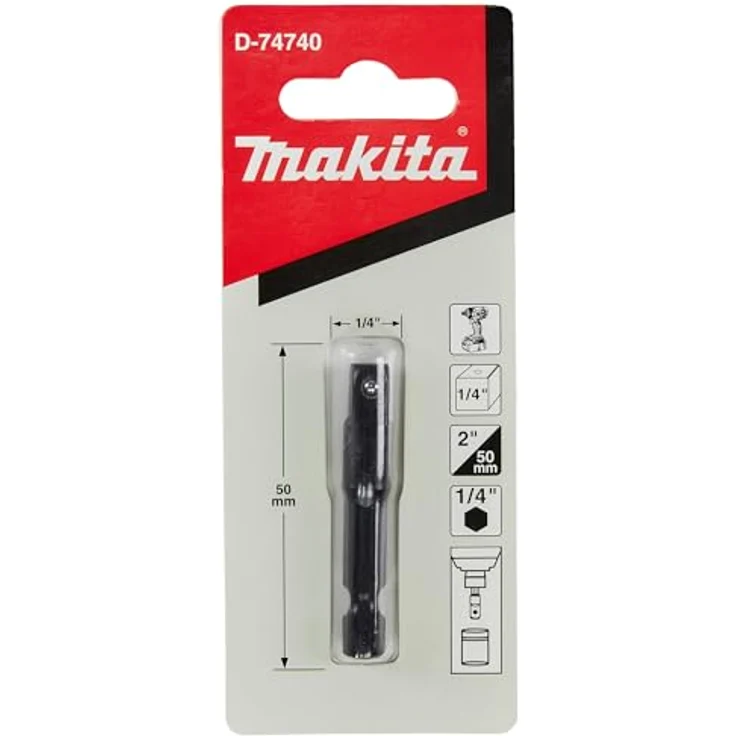 Makita D-74740, Schlagnuss Adapter 1/4 Sechskant auf 1/4 Vierkant, 50 mm – Bild 3
