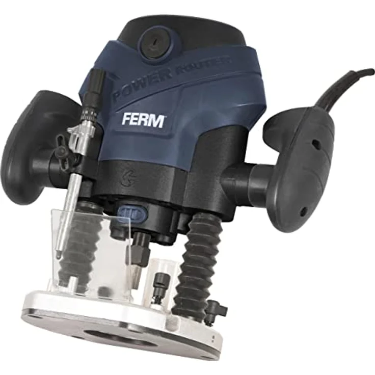 FERM Oberfräse - Fräsmaschine - 1300W - LED-Arbeitslicht - Soft griff - Mit Vakuum-Adapter - Inkl. Parallel Führung und 6-Teilige Nuthobelsatz – Bild 2
