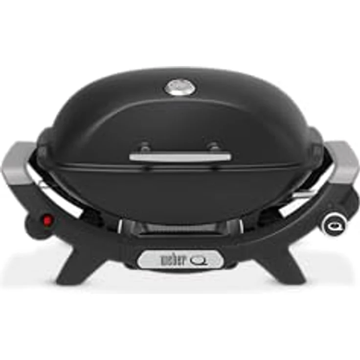 Weber Q2100N Gasgrill, 53 x 38cm Grillfläche, 1 Brenner, hoher Deckel, porzellanemaillierter Guss-Grillrost, Schwarz – Bild 2