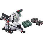 Metabo KGS 18 LTX BL 216 AkkuKappsäge (18V 1x4Ah Li-Power, Ladegerät ASC 55, Karton, mit Zugfunktion, Klasse M, Säge) 614216920