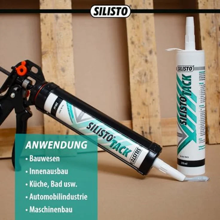 SILISTO TACK Montagekleber 290ml - weiß, 1K MS-Polymer mit hoher Anfangshaftung, umweltfreundlich und witterungsbeständig – Bild 3
