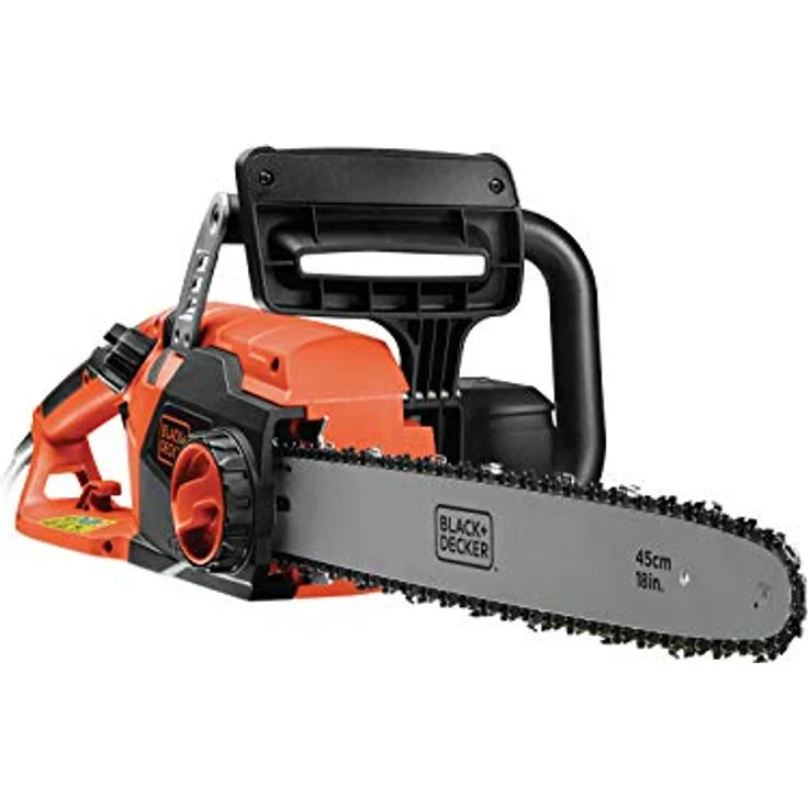 Black+Decker Elektro-Kettensäge - 2200W, 45 cm Schwertlänge, 12,5 m-s Kettengeschwindigkeit, rückschlagarm Kettenbremse CS2245 – Bild 2