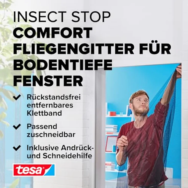 TESA Insect Stop Comfort 55918-21 Fliegengitter (L x B) 2400mm x 1200mm Anthrazit 1St. – Bild 2
