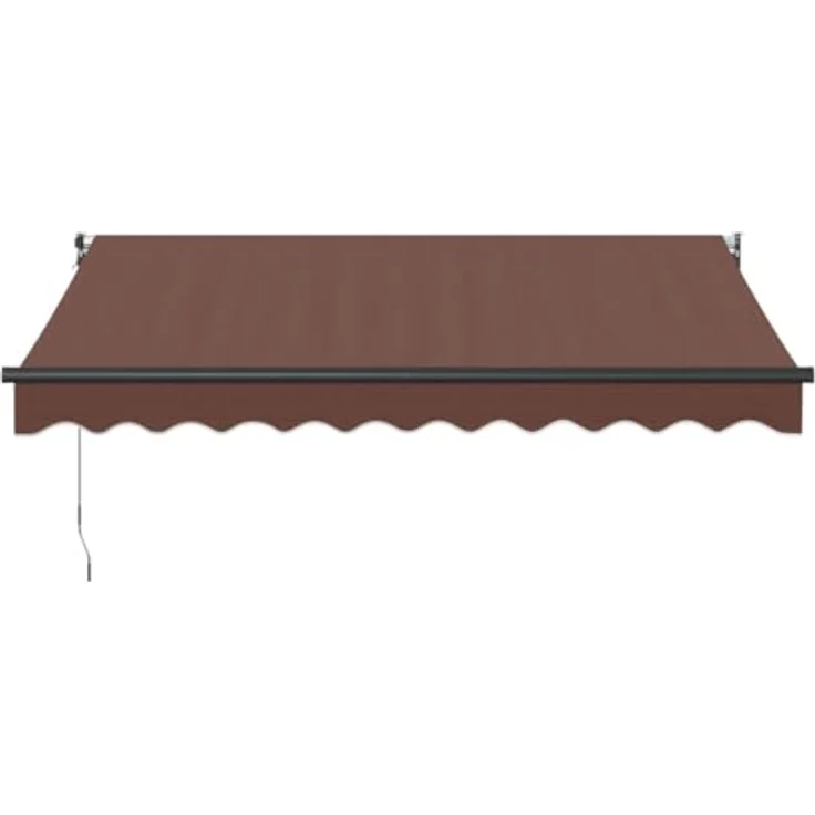vidaXL Manuelle Markise, UV-beständig, Braun 300x250 cm, pulverbeschichteter Aluminiumrahmen – Bild 4