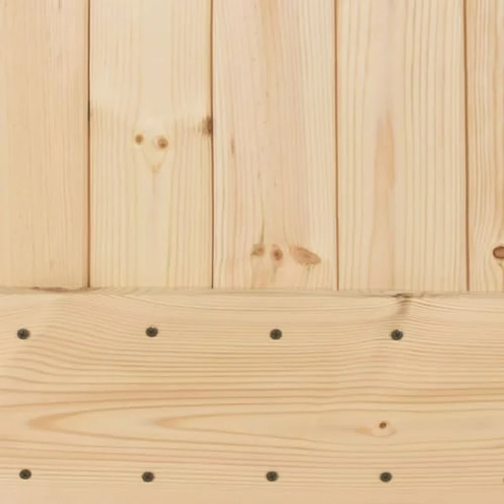 vidaXL Schiebetür Natürlich & Weiß, 100 x 210 cm, Massivkiefer mit pulverbeschichtetem Stahlrahmen, platzsparende Trennwand für Wohnzimmer und Flur – Bild 5