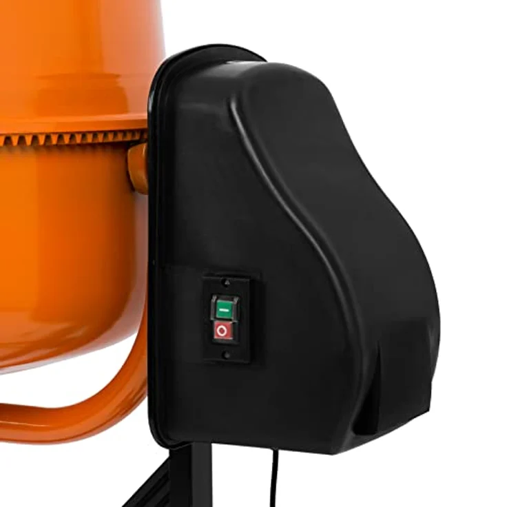EBERTH Betonmischer 180L Elektrisch, 650W Motor, Gestell, Trommel und Zahnkranz aus Stahl, Zementmischer in orange/ schwarz – Bild 7