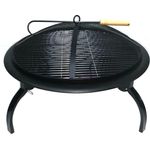 Grillgourmet Holzkohlegrill Feuerschale Ø 66 x 41,5 cm inkl. Feuerhaken, Edelstahl Feuerschale mit Wärmerost, XL-Grillfläche 54,5 cm
