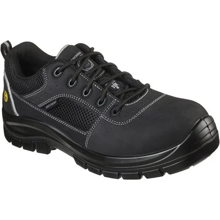 Skechers Trophus Arbeitsschuh, Stahlkappe, Memory Foam, schwarz – Bild 1