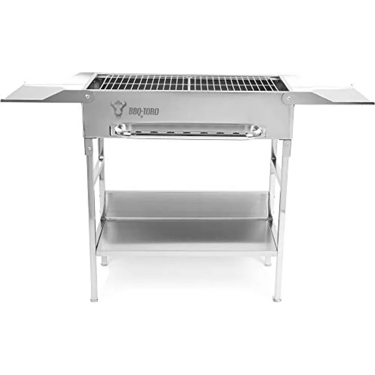 BBQ-Toro Grilltisch mit elektrischem Spiessdreher und Grillrost | Edelstahl Grill mit Drehspiess Aufsatz 9 Spießen Grillrost und Motor | mit Netzstecker und USB – Bild 3