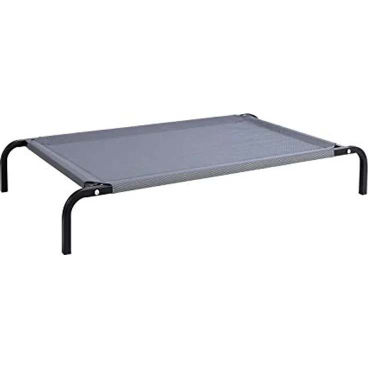 lionto Hundeliege Outdoor erhöhtes Hundebett Haustierliege, (S) 75x47 cm grau – Bild 1
