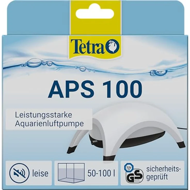 Tetra APS 100 Aquarium Luftpumpe - leise Membran-Pumpe für Aquarien von 50-100 L, weiß – Bild 1