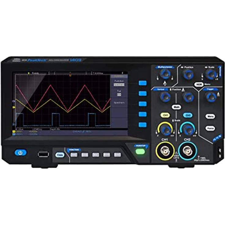 PeakTech 1403, Digital Speicher Oszilloskop, 2 Kanal, 50 MHz, 500 MS/s, USB Schnittstelle, PC Software, P 1403 – Bild 1
