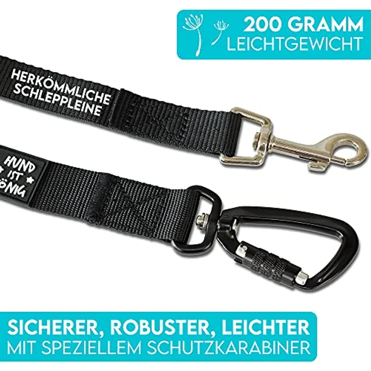 HUND IST KÖNIG® Schleppleine für Hunde - Lange Hundeleine 5m mit Griffpolster - Laufleine für Hunde mit Sicherheitskarabiner für erfolgreiches Hundetraining inkl. eBook – Bild 2