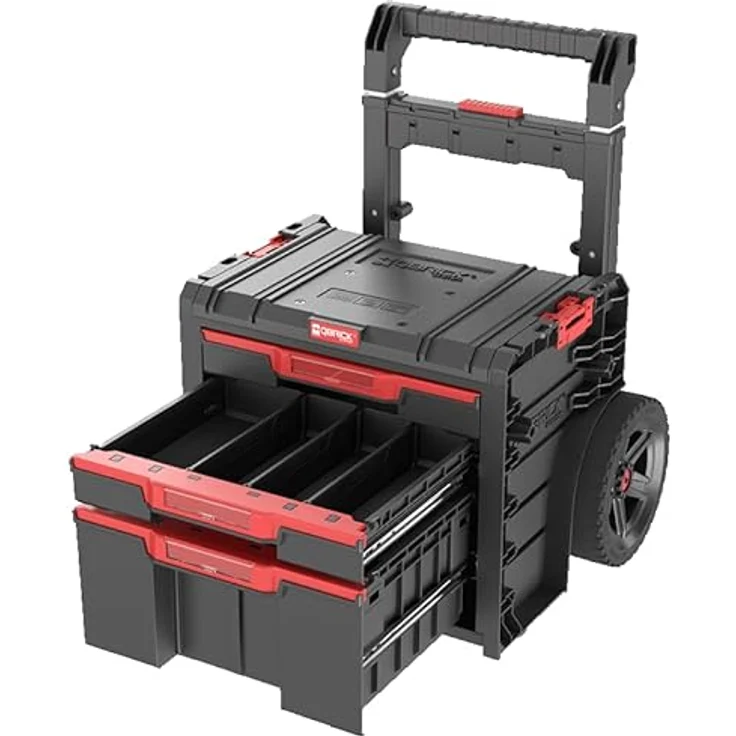 Qbrick System PRO Cart 2.0 Plus Drawer 3, mobiler Werkzeugkoffer mit 9-Zoll-Rädern und flexibler Werkzeugorganisation – Bild 3