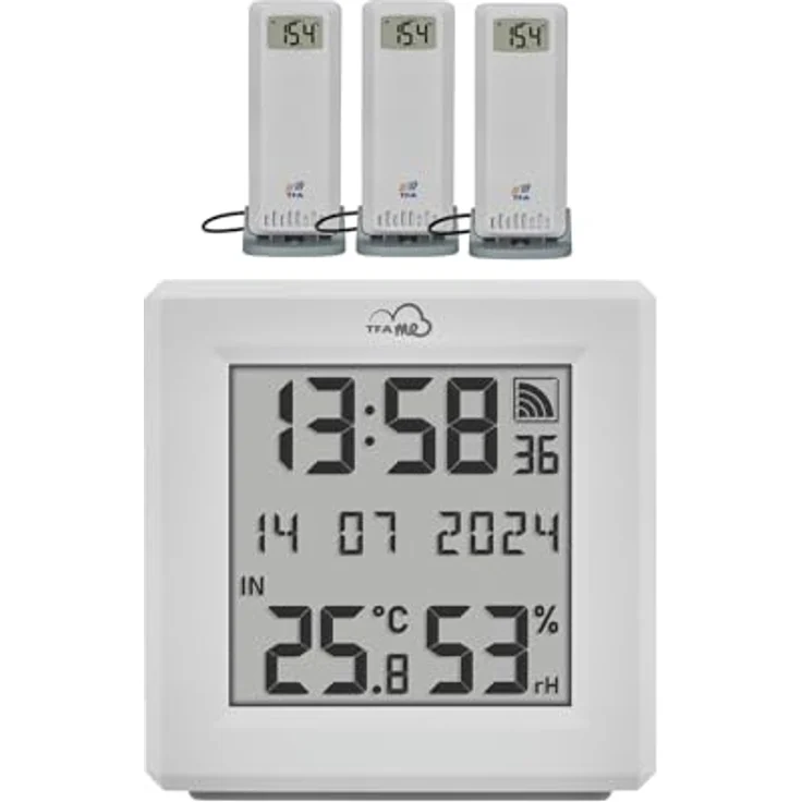 TFA me ID-01 Starter Set, Wetterstation mit 3 Temperatursendern und WLAN-Gateway, Weiss – Bild 2