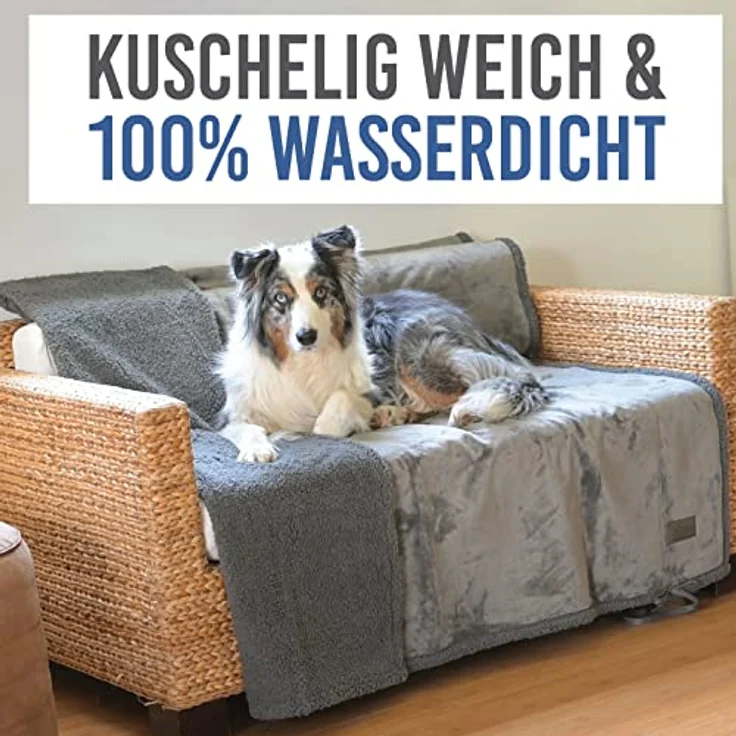 KaraLuna wasserdichte Hundedecke 100x150 cm I Waschbar I Haustierdecke für unterwegs Auto, Sofa oder Couch I Outdoor Decke Hund Ruhedecke tragbar – Bild 2