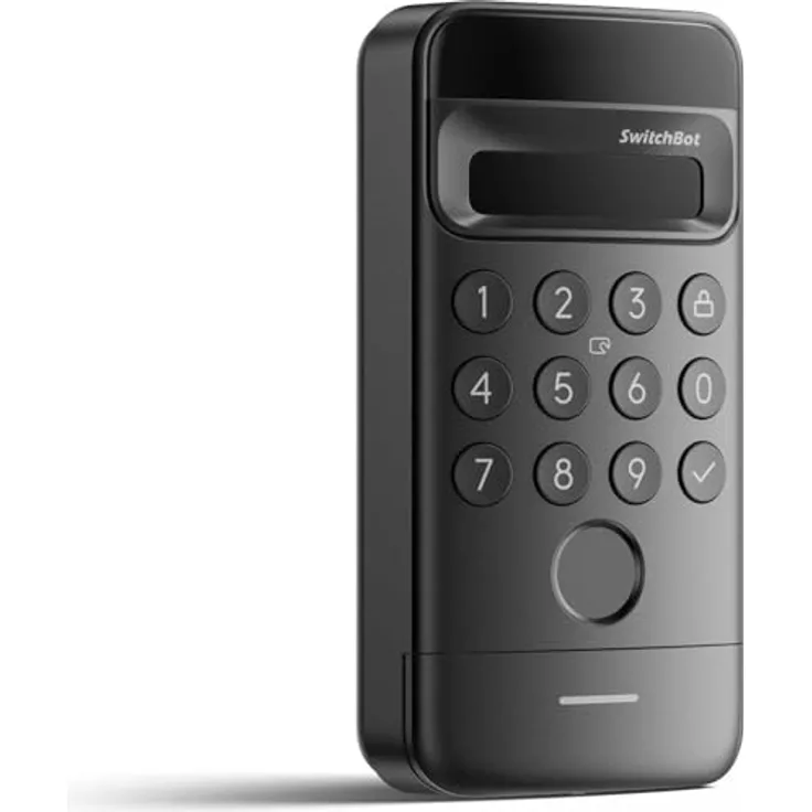 SwitchBot Smart Türschloss-Tastatur mit Fingerabdruck, Kamera und 12 Entsperrmethoden, Schwarz