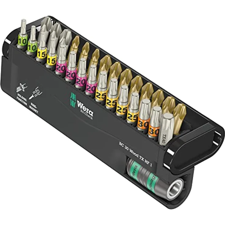 Wera - 05057436001 - Bit Sortiment, Bit-Check 30 Wood TX HF 1, 30-teilig