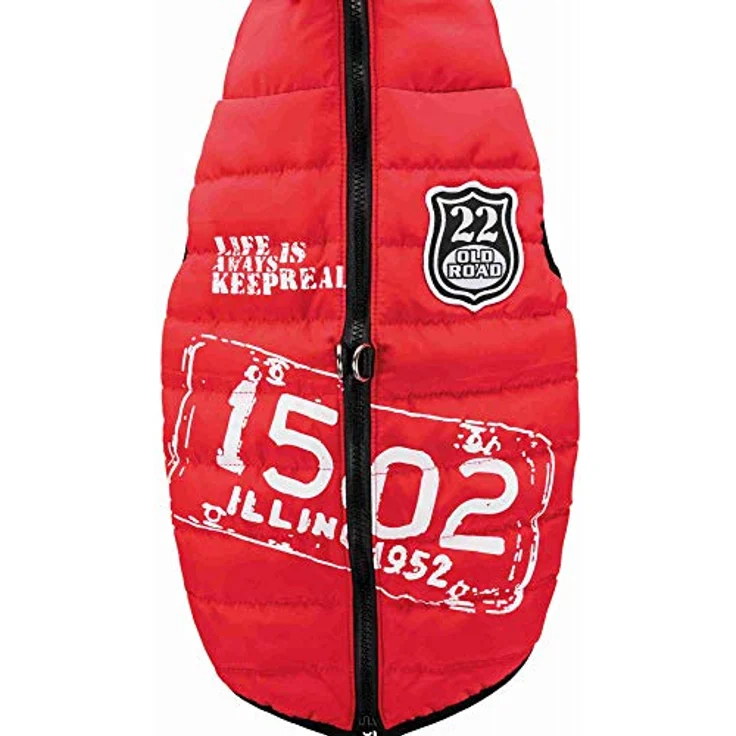 Trixie Hundemantel für Haustiere - Umhangjacke mit Geschirr, groß, klein, mittelgroß, Hunde, Zubehör, Umhang, Saint-Malo Größe XS 30 cm rot – Bild 2