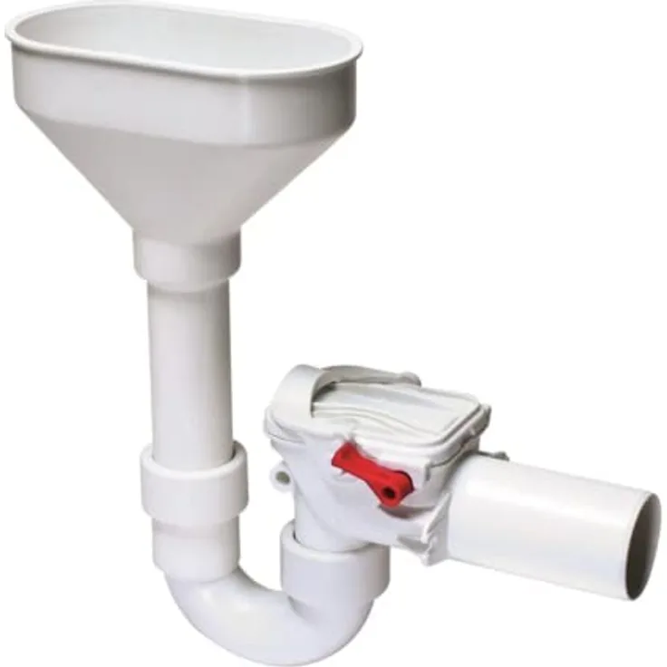 KESSEL 73053 Rückstaudoppelverschluss Staufix Siphon DN 50, handverriegelbar, Kunststoff mit Wandbefestigung