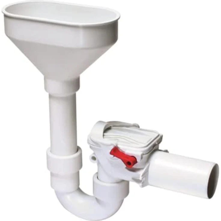 KESSEL 73053 Rückstaudoppelverschluss Staufix Siphon DN 50, handverriegelbar, Kunststoff mit Wandbefestigung – Bild 1