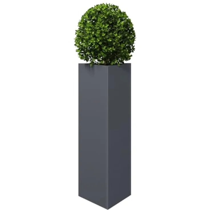 vidaXL Pflanzkübel Anthrazit Dreieckig 30x26x75 cm Stahl mit Unkraut- und Schädlingsschutz – Bild 3