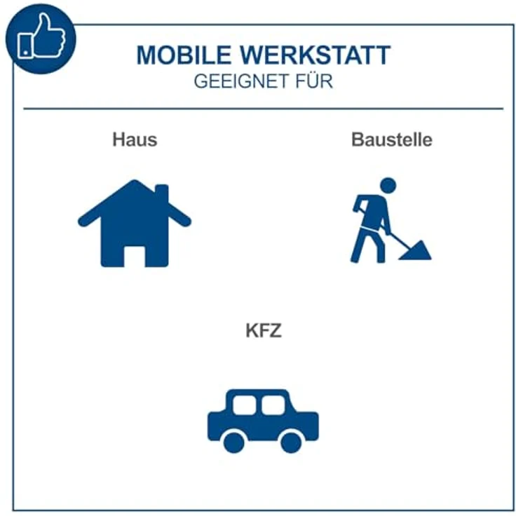 Scheppach Werkstattwagen 'TW1300', 33 x 75,5 x 62,6 cm, mit 4 schwenkbaren Rollen und 120 kg Tragfähigkeit, platzsparend und mit Antirutschmatte in den Schubladen – Bild 4