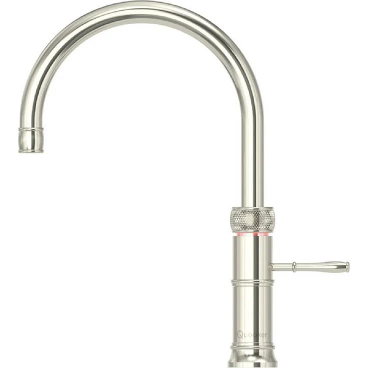 QUOOKER Classic Fusion Round, Küchenarmatur mit PRO3 Reservoir Nickel, 3 Liter kochendes Wasser, inkl. 7 Jahre Garantie
