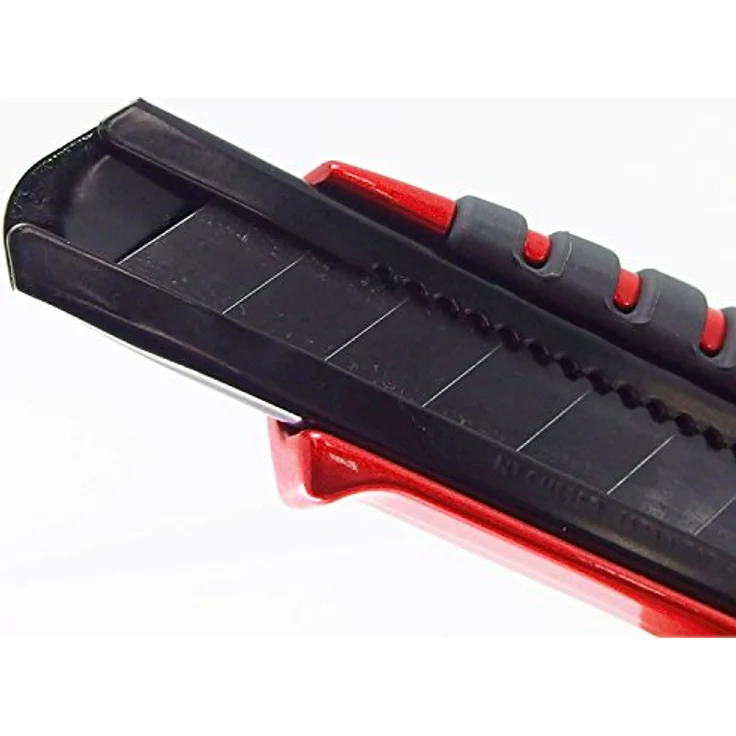 Nourished Essentials PMGL-EVO1 Teppichmesser, rot/schwarz, Aluminiumgehäuse, Auto-Lock Klingenvorschub, extrem scharfe Black-Blade Klinge – Bild 6