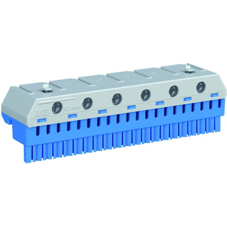 Striebel & John 2CPX062756R9999 ZK206B Klemmenblock, flexibel bis 25mm², werkzeuglose Montage, 20 Klemmen, blau – Bild 1
