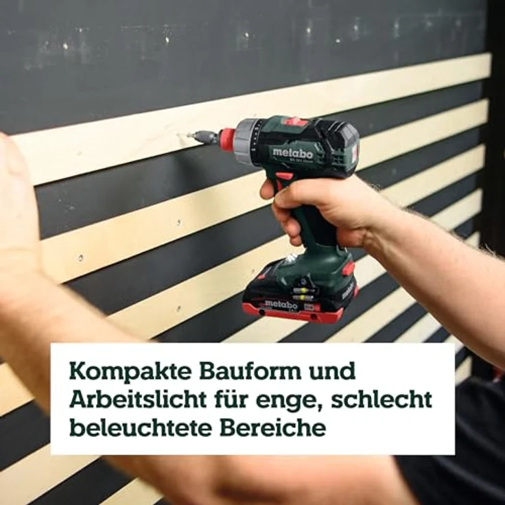 Metabo Akku-Bohrschrauber BS 18 L Quick (614052500) x 145, 18V, 2x2Ah, mit LED-Arbeitslicht und Metabo Quick-System – Bild 5