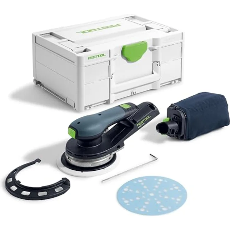 Festool Akku-Exzenterschleifer ETSC 2 150-Basic, 18V mit M8 Schleifteller D:150mm, innovativer Lichtring und vibrationsreduzierendem Design, im Systainer SYS3 M 187