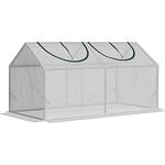Outsunny Foliengewächshaus mit Fenster PE Treibhaus Tomatenhaus Frühbeet 120 x 60 x 60 cm Weiß