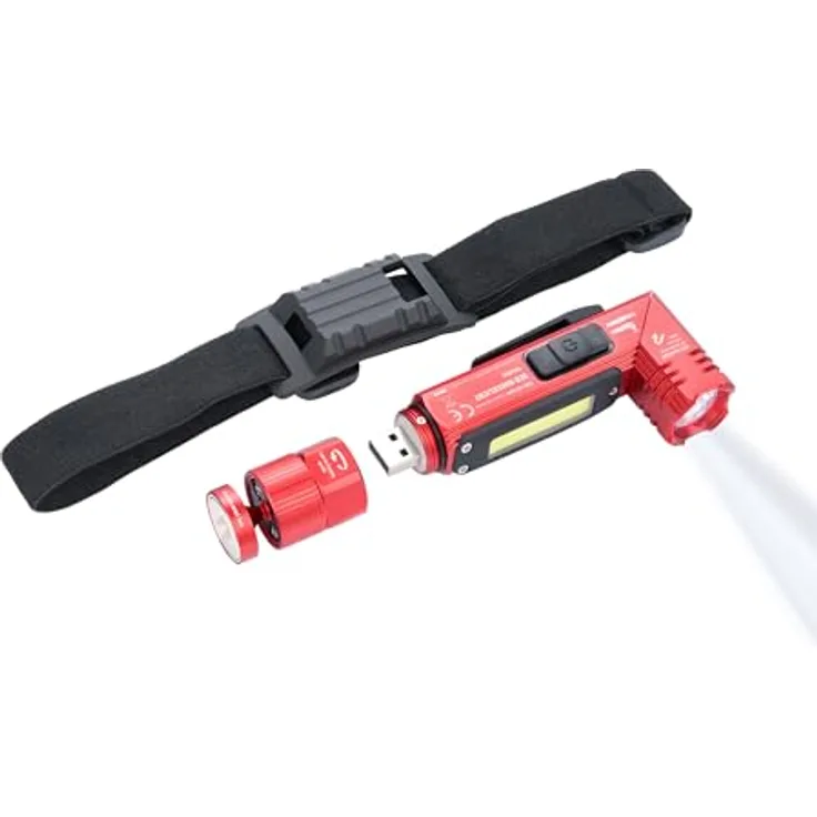 TROIKA ECO KNICKLICHT Taschenlampe/Knicklampe, multifunktional mit 5 Leuchtfunktionen, spritzwassergeschützt, rot