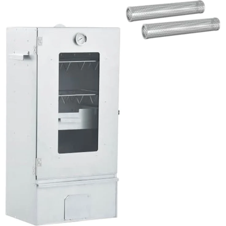 vidaXL Cold Smoker mit Rauchtube, verzinkter Stahl, 44,5 x 29 x 83 cm, wetterfest, für Fleisch und Gemüse, Edelstahl Pelletgrill für den Garten – Bild 1