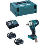 Makita DTW300RTJ, Schlagschrauber mit 330 Nm Drehmoment, bürstenlosem Motor und 2 x 5,0 Ah Akku, inklusive DC18RC und MAKPAC 2