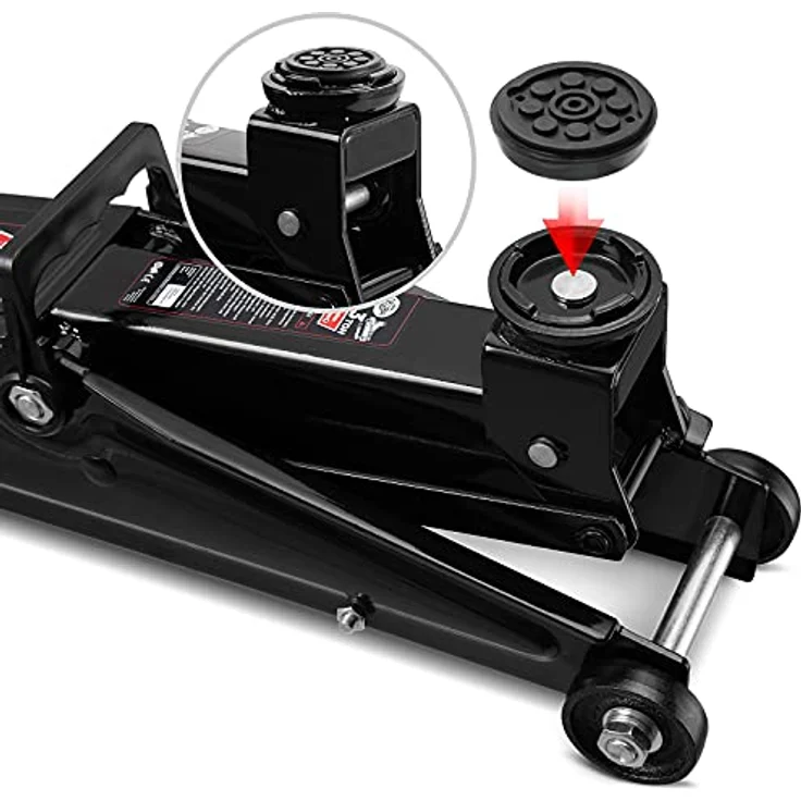 Deuba Hydraulischer Wagenheber Rangierwagenheber 3 Tonnen kompakt und stark roll- und lenkbar inkl. 2 Gummiauflagen Stahlverstärkung – Bild 3