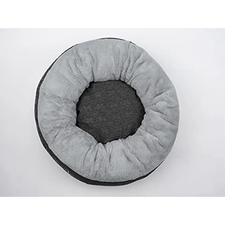 TrendPet Lunabed - Das runde Kuschelbett für Hunde und Katzen (Grau, S) – Bild 3