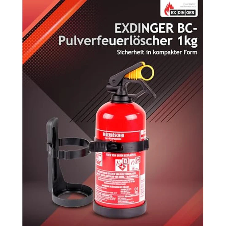 kompakter BC Pulver-Autofeuerlöscher gemäß DIN EN 3-7 (1 kg) - Exdinger – Bild 3