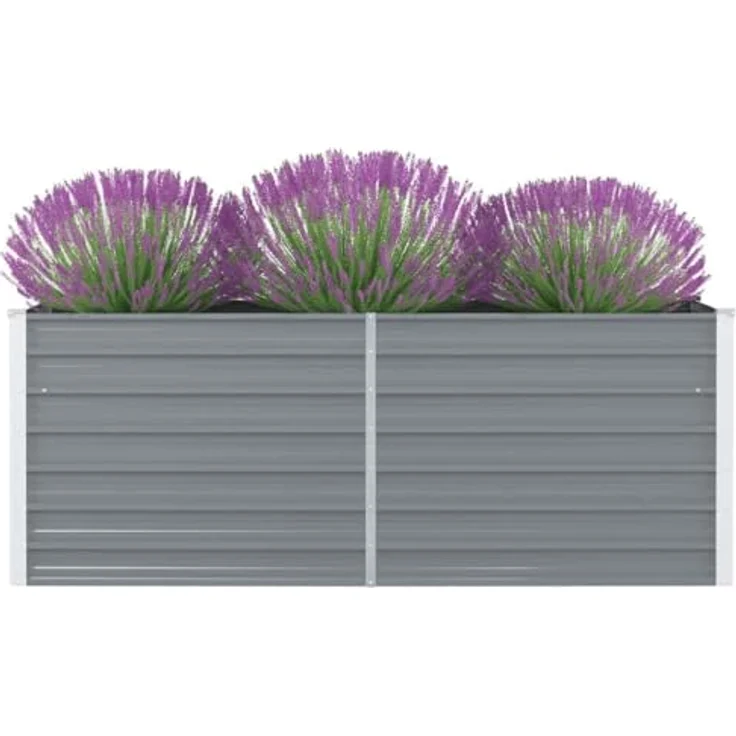 vidaXL Hochbeet 160 x 80 x 45 cm Verzinkter Stahl Grau – Bild 3