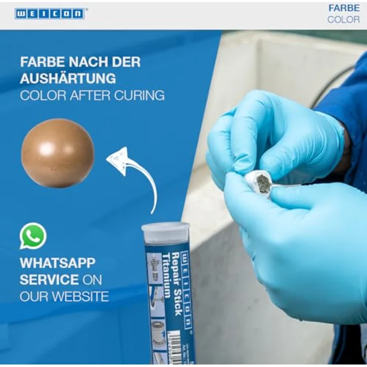 WEICON Repair Stick Titanium 10011970, Klebemittel für dauerhafte Metallreparaturen, 115 g – Bild 5