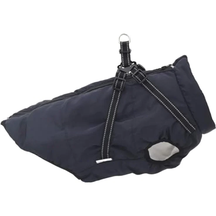 vidaXL Hundemantel Hundemantel mit Geschirr Wasserdicht Marineblau 3XL, verstellbares Geschirr, wasserdicht, Reflexstreifen – Bild 4