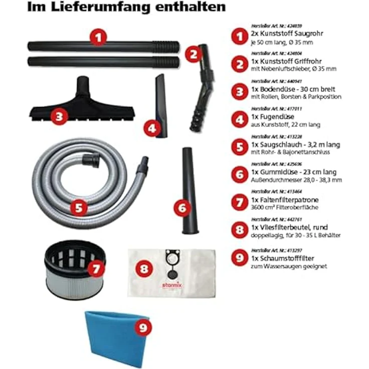 Starmix Elektrowerkzeug-Sauger uClean ARDL-1432 EHP, zuverlässiger Sauger für den universellen Einsatz (1400 W, 32 L) – Bild 2