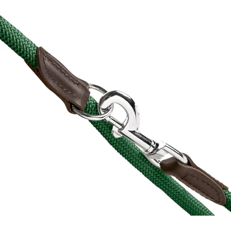 HUNTER Verstellbare Führleine Freestyle (dunkelgrün, 08/200) - Strapazierfähiges Polyamid, 3-fache Verstellmöglichkeit, Kappen aus Leder, pflegeleicht – Bild 2
