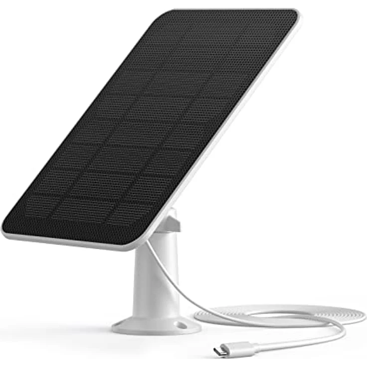 SwitchBot Solarpanel für Outdoor Spotlight Cam, wetterfestes Solarpanel mit 3 m USB-C-Kabel, weiß – Bild 1
