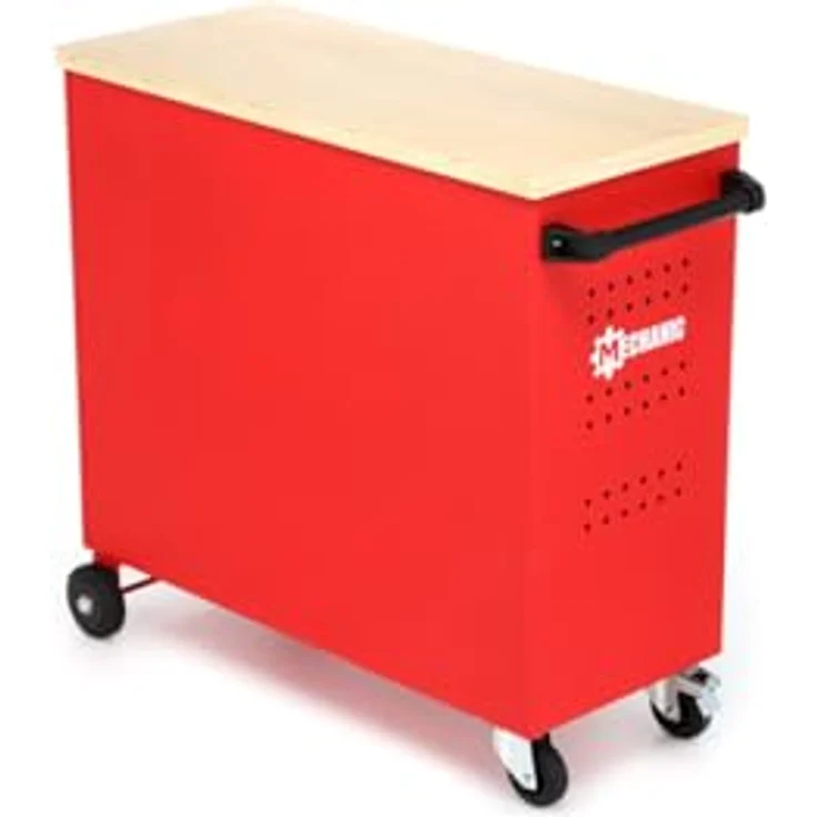 GEDORE red Werkstattwagen MECHANIC PLUS mit 6 Schubladen mit massiver Holzplatte – Bild 4